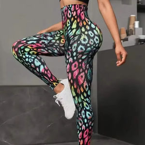 กางเกงเลกกิ้งออกกำลังกายสำหรับผู้หญิงกางเกงโยคะผ้าสแปนเด็กซ์พิมพ์ลาย3D - Product Image 1