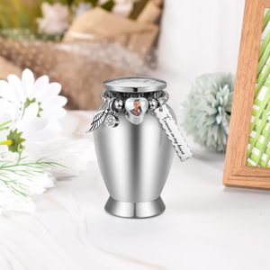 Coeur d'argent ph urnes personnalisées pour les cendres humaines urnes souvenir avec breloque en croix urnes de crémation pour les cendres en acier inoxydable taille personnalisée - Product Image 6