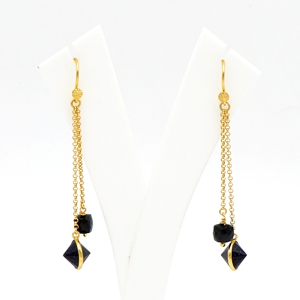 ต่างหูแบบห้อยทำด้วยมือทำจากทองเหลืองชุบทอง18K อินเดียเครื่องประดับสำหรับงานแต่งงานที่ทันสมัยสำหรับผู้หญิง | - Product Image 4