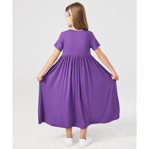 Vestidos Casuales para Niñas de 5 a 14 Años, Diseño Maxi Fluido de Bambú con Cintura Elástica y Característica Transpirable - Product Image 6