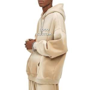 Sudaderas con capucha Vintage lavadas con ácido de gran tamaño grueso algodón Unisex de alta calidad Sunfaded logotipo personalizado bordado Sudadera con capucha - Product Image 3