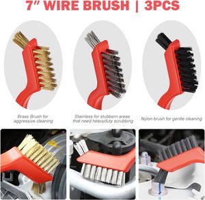 Regalo rosso 24 pezzi in fibra di setola strumento di pulizia <span class=keywords><strong>per</strong></span> <span class=keywords><strong>interni</strong></span>/esterni ruote lavaggio cruscotto Gel pulizia <span class=keywords><strong>auto</strong></span> Set di spazzole - Product Image 4