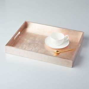 Best Seller Wedding Decoration <b>Set</b> of Two Serving Tray Premium Design Gold <b>Colour</b> Household Handcrafted Table Ware - Product Image 3