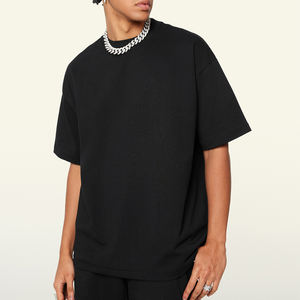 เสื้อยืดผ้าโพลีเอสเตอร์สำหรับผู้ชายเสื้อยืดโอเวอร์ไซส์ผ้าคอตตอนสีดำเปิดไหล่สำหรับฤดูร้อน - Product Image 1