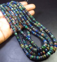 Opale d'Éthiopie, pierre précieuse naturelle de haute qualité, noire arc-en-ciel, facettée, 6-8 mm, pour la fabrication de bijoux