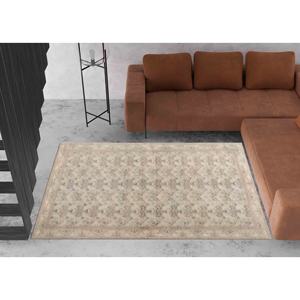 Tapis imprimé floral, beige, marron, décor antique, turc, antidérapant, tapis doux non tissé - Product Image 2