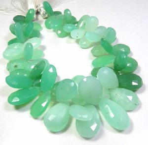 8 Hilos de Perlas Facetadas de Crisoprasa Natural de 11-19 mm, Gemas Verdes con Efecto Ojo de Gato, 200 Quilates, Piedras Preciosas Sueltas de África - Product Image 4