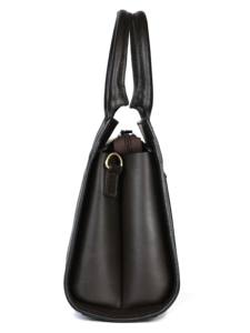 Sac à main en cuir véritable marron foncé à motif bonbon pour femme, sac à bandoulière double, sac fourre-tout structuré vintage, fermeture éclair, cadeau pour elle - Product Image 2