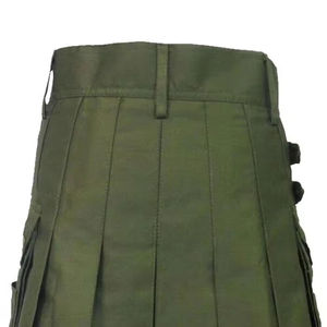 SUQAINA GARMENTS Kilt utilitaire hybride moderne en coton fait main écossais pour homme, tartan vert Stewart, logo personnalisé, haute qualité - Product Image 5