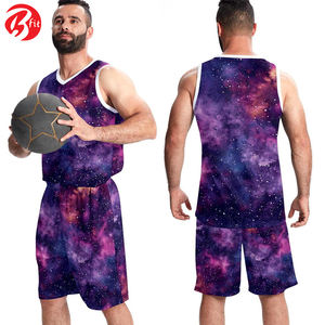Maillots sans manches de vêtements de sport en polyester Bsci à col en V avec short sur mesure ensemble d'uniformes de basket-ball pour hommes - Product Image 4