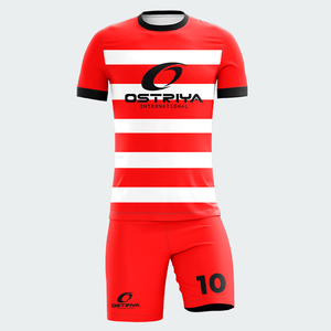 100% Polyester Matériel Fait Football Jersey Et Shorts Ensemble Meilleure Qualité Conception Personnalisée Uniforme De Football Pour Unisexe - Product Image 4