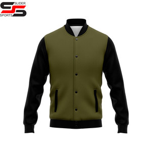 แจ็คเก็ตเบสบอลผู้ชายแบบขายส่งสั่งทำพิเศษ แจ็คเก็ตทรงบอมเบอร์ คอตั้ง ปักโลโก้ด้านหน้า กันลม กันน้ำ ระบายอากาศได้ดี - Product Image 3