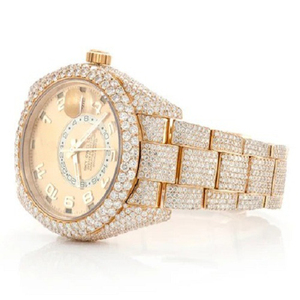 2024 nouveauté or jaune plaqué à la main montre classique Hip Hop Style entièrement glacé Moissanite diamant haute en acier inoxydable ODM - Product Image 3
