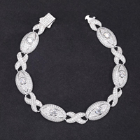 Pass Diamond Tester 11mm Moissanite Infinity Cuban Link Bracelet Argent 925 VVS Mossanite Iced Out Bracelet Cubain