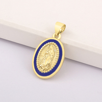 QIKU Jewelry Wholesale Copper18 k Plaqué Or Pendentif Religieux Charme pour Femme-Design Catholique Exquis