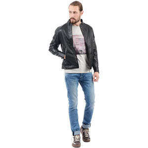Chaquetas de Cuero PU de Alta Calidad para Hombre, Primavera, Otoño, Cuello Alto Sólido, Personalizadas, Chaqueta de Hombre Moderna de Buena Calidad - Product Image 2