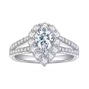 แหวนหมั้นเพชรหลักแบบกำหนดเองแหวนเพชรโมอิส925เงินแท้ของขวัญแหวนเพชรสำหรับเธอ - Product Image 4