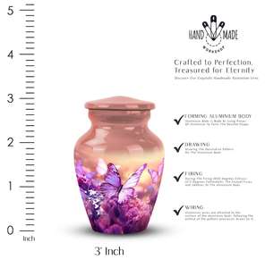 Urna Bohemia Artesanal de Latón para Cenizas Humanas |   Jarrón Conmemorativo Premium para Mesa |   Diseño Ecológico Ligero para Adultos - Product Image 4