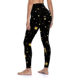 Leggings de yoga de gymnastique à motif solide taille moyenne pour femmes avec legging de fitness de sport d'entraînement de poche - Product Image 4