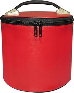 Étui de fez maçonnique de luxe (ROUGE) en similicuir, boîte de rangement pour chapeau des francs-maçons, poignée solide pour le transport à la main - Product Image 1