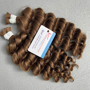 ผมลอนสีน้ำตาลเข้มมีปลายหนาเป็นสองเท่า100% ผมมนุษย์แท้จากเวียดนาม - Product Image 1