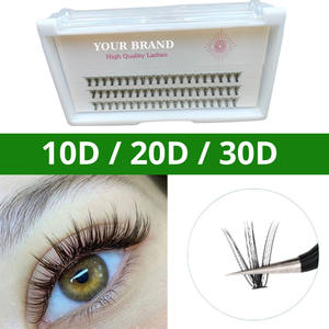 Kits d'extensions de cils individuels de marque privée, cils de vison préfabriqués, volume complet, faits à la main, avec colle facile à appliquer, en plateaux assortis - Product Image 2