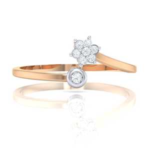 Anillo de Oro Amarillo de 14 Quilates Certificado con Racimo de Diamantes de 0.07 Quilates IJ-SI - Product Image 1