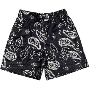 Short d'entraînement d'été pour homme grande taille Short de plage en maille respirante à séchage rapide avec logo personnalisé et sublimation à motif uni - Product Image 1