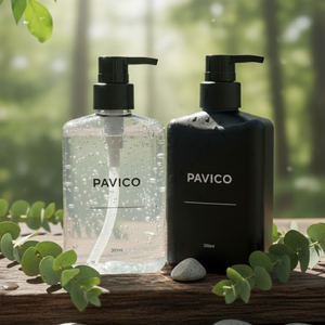 Flacon de shampooing en plastique PET carré de 350 ml de la marque Premium Pavico avec impression sérigraphique, bouchon pompe personnalisé pour hôtel, spa, service OEM - Product Image 3