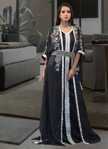 Kaftan Dubaï Farasha Magnifique Rouge Marocain Traditionnel Musulman Caftan avec Broderie Pierres Perles Robe de Soirée Modeste - Product Image 3