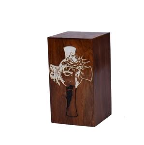 Rosewood Urn for Human Cross personalized Cremation for Ashes Handcrafted <b>Large</b> <b>Box</b> solid cremation plain funeral urns - Product Image 2