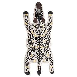 Tapis en laine et viscose tuftés à la main Wild Wanderlust, imprimés abstraits d'animaux et de diamants, couleur ivoire, design rectangulaire pour couloir, pour la maison - Tra-15107 - Product Image 1