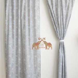 Rideaux floraux en coton avec imprimés rétro américains pour salon, rideaux à motifs floraux écologiques - Product Image 5