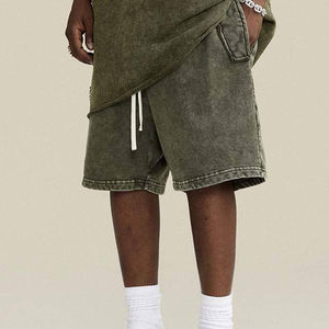 Gran oferta 2025, Color personalizado, lavado ácido, corto, cómodo, informal, 100% tela de algodón, decoración Vintage, diseño liso, corto para Unisex - Product Image 2