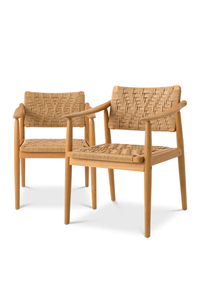 Nordic Woven Rope <b>Armchair</b> Handcrafted Elegance in Natural Wood for Living Room Apartment <b>Dining</b> Hotel Outdoor Use - Product Image 5