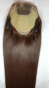 Perruque de cheveux indiens bruts de haute qualité, longue longueur, soyeuse, droite et bouclée, avec petit lacet frontal transparent - Product Image 4