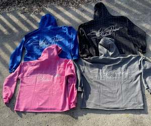 Vente en gros professionnel Logo personnalisé Sérigraphie Boxy Sweat à capuche court pour homme Sweat à capuche épais en coton surdimensionné avec strass - Product Image 1