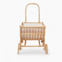 Poussette tissée à la main pour enfants et poupées, non pliable, pour les enfants de 6 mois à 3 ans, idéale pour les familles soucieuses de l'environnement
