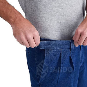 กางเกงยีนส์ขาสั้นสำหรับผู้ชายกางเกงขาสั้นสีทึบออกแบบได้ตามต้องการ - Product Image 6