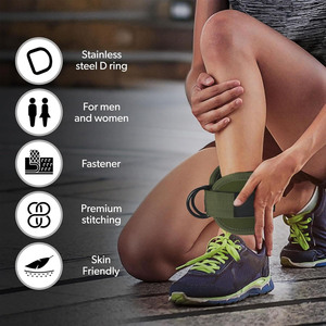 Correa de Tobillo de Neopreno para Gimnasio con Logotipo Personalizado, con Anillo en D, Acolchado Grueso, Ajustable, Accesorio de Entrenamiento para Hombres y Mujeres - Product Image 3