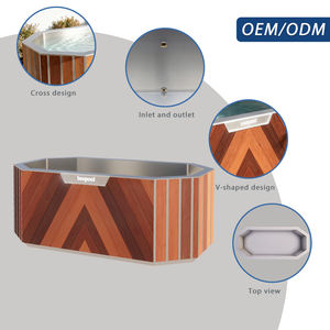 2025 Yeni Tasarım Şık Zarif Kırmızı Sedir Paslanmaz Çelik Soğuk Dalma Küveti Açık/H Kapalı Alan Buz Banyosu İyileşme Terapisi <span class=keywords><strong>Spa</strong></span> İçin - Product Image 2