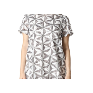 Abito da donna Gracia bianco taglia M, modello dritto con motivo geometrico glitterato - Product Image 5