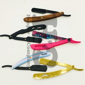 Custom Design Handle Barber <b>Razors</b> Color Full Handle Changeable Blade <b>Razor</b> Salon Stainless Steel Top Private Logo Accept - Product Image 3