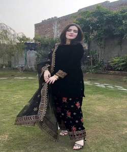 เสื้อผ้าอิสลามชาราราสำหรับผู้หญิงใส่ในสนามหญ้าแบบเย็บติดสีชมพูสำหรับงานปาร์ตี้ปากีสถานซาลวาร์คาเมซเสื้อผ้าสไตล์แอฟริกัน - Product Image 2