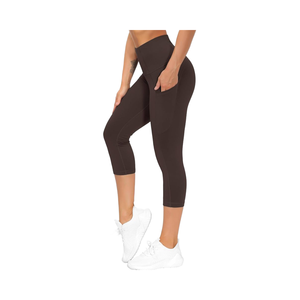 Pantalones de Yoga de Poliamida de Cintura Alta y Larga con Bolsillos, Control de Abdomen, Bloques de Color, Leggings Deportivos para Correr - Product Image 1