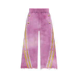 Streetwear hommes femmes détresse broderie lettres fermeture éclair épais et chaud lavage à l'acide 100% coton grande taille ensembles de survêtement - Product Image 4