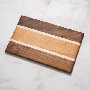 Planche à découper en bois rayée de luxe Cerisier Érable et Noyer noir Bois dur massif Sans danger pour les aliments Planche à découper et à servir de cuisine - Product Image 2