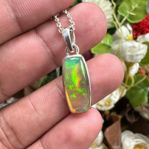 Colgante de piedras preciosas de ópalo de Plata de Ley 925, joyería hecha a mano, colgante de estilo bohemio de plata para mujer, regalo de boda para esposa - Product Image 2