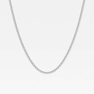 Collar de Oro de 14K con Diamante Moissanite de Corte Redondo, Collar Tennis de Tres Puntas - Product Image 2