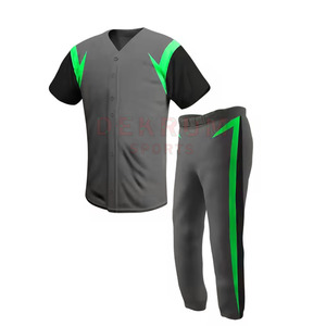 Fournisseur direct d'usine, uniforme de baseball respirant, taille plus, manches courtes, vêtements d'équipe, prix de gros - Product Image 2